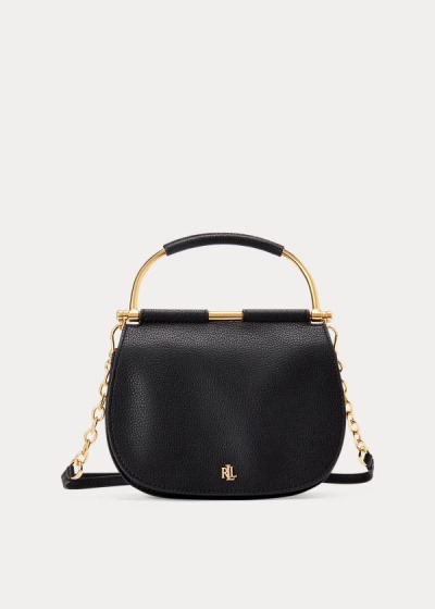 Satchel Ralph Lauren Mujer Negros - Mini Leather Round - ZPESR7682